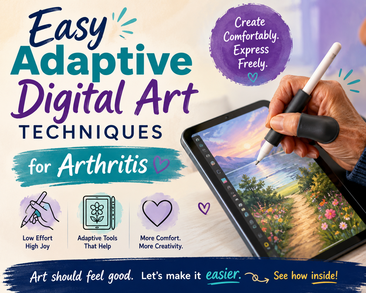 easy adaptive digital art techniques for arthrtis